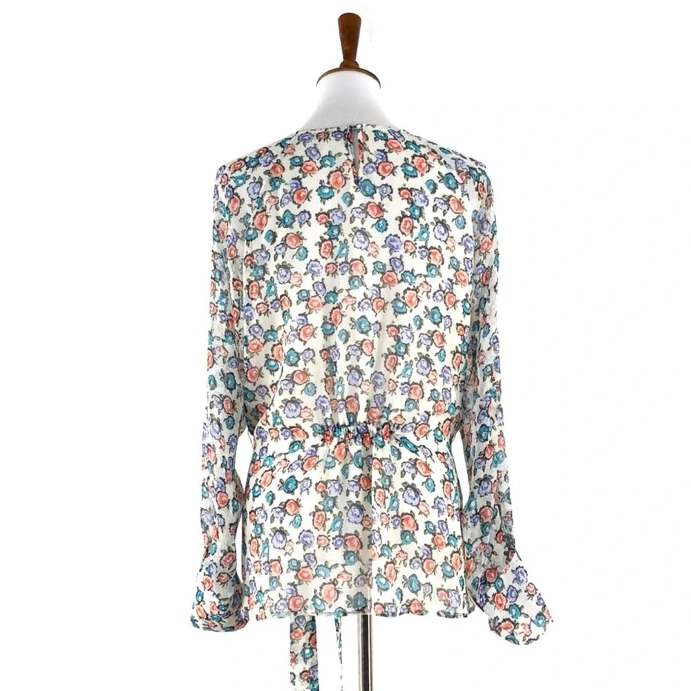 Jason Wu Grey Floral Print Silk Blouse - Picture 7 of 10